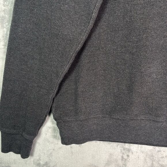 Woolrich Grey Charcoal Waffle Knit 1/4 Zip Sweater Size Large - Picture 8 of 11